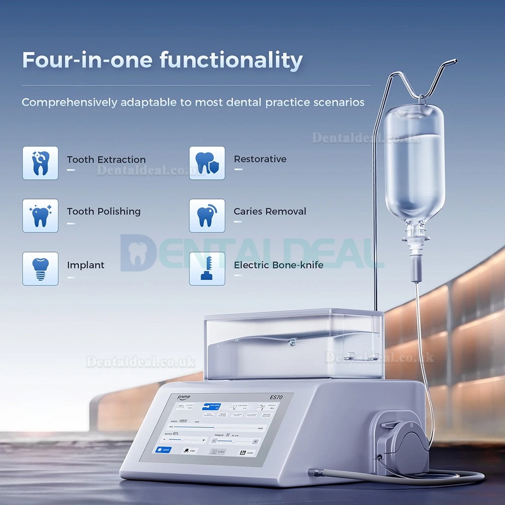 Jinme ES70 Dental Surgical Drive System for Implant Placement & Oral Surgery with 4Pcs Contra-Angle